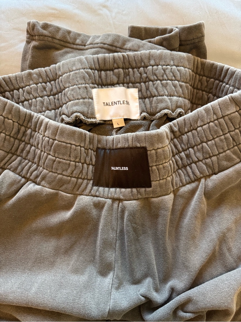 TALENTLESS Steel Grey Wide Leg Boxing Sweatpants